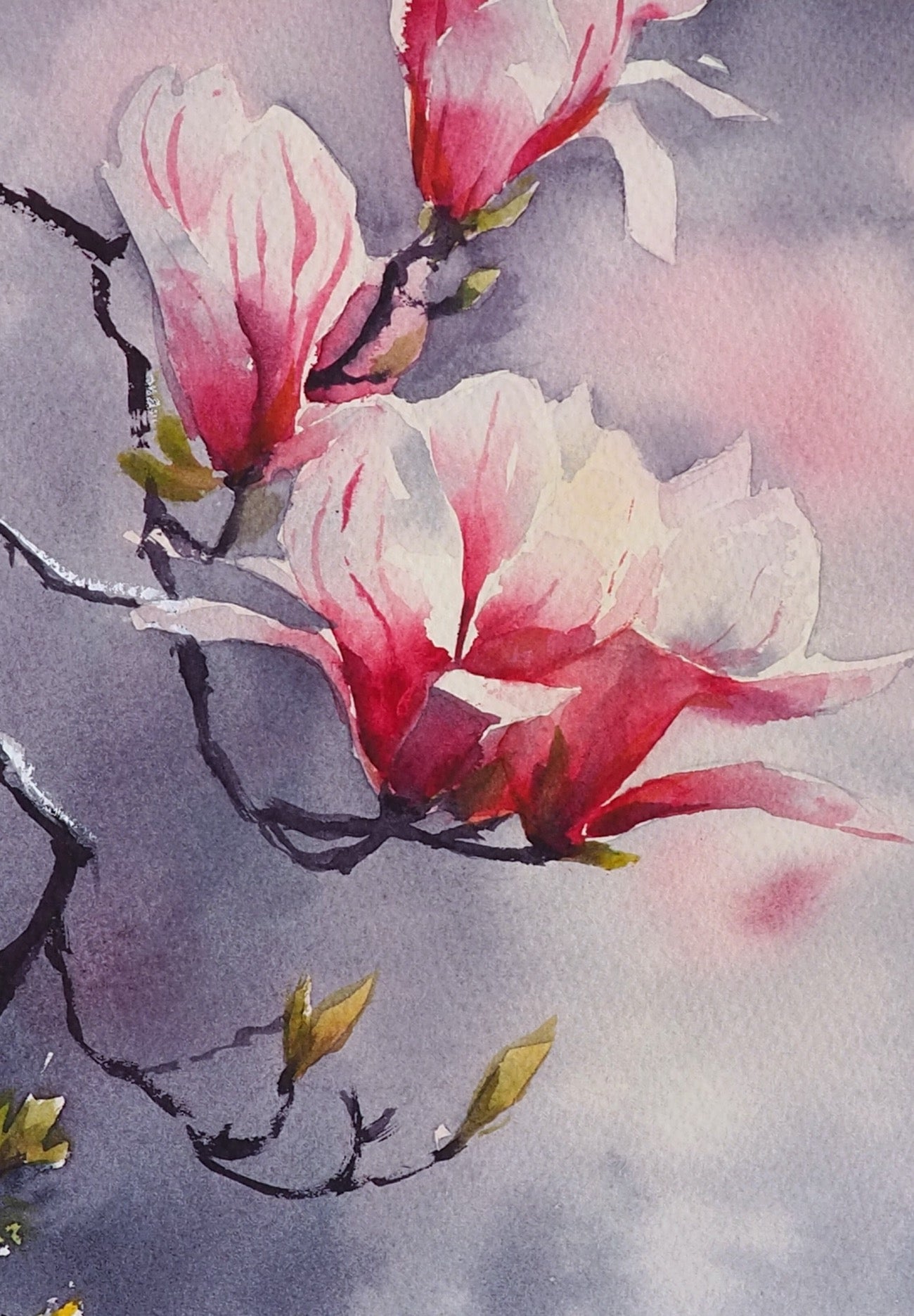 Magnolia in Bloom I Original Painting | 23×31 cm