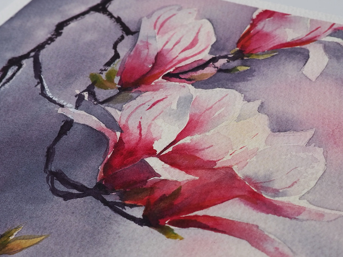 Magnolia in Bloom I Original Painting | 23×31 cm