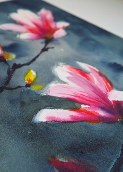 Magnolia in Bloom II Original Painting | 23×31 cm